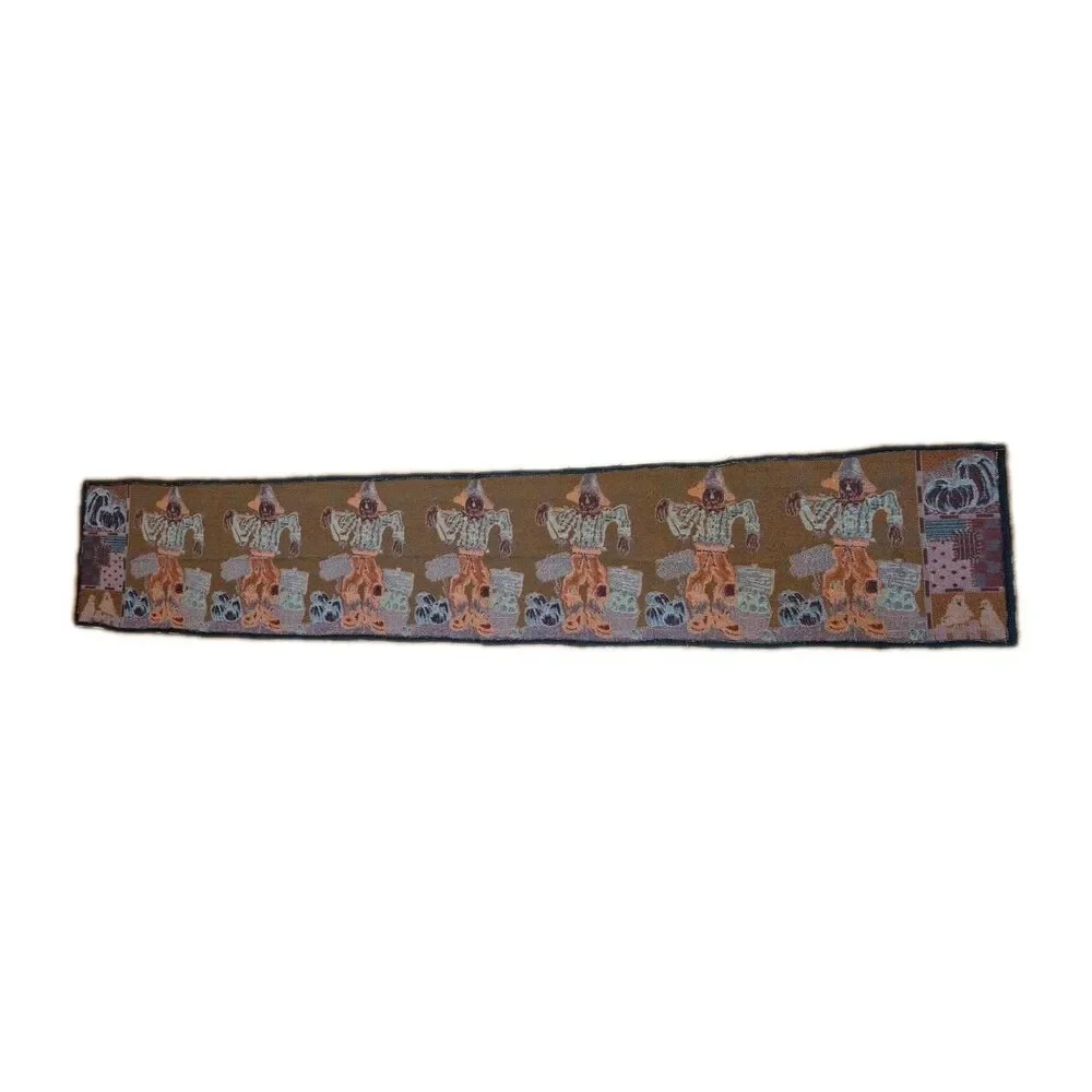 Scarecrow Pumpkins Fall Theme Table Runner No Frays 68